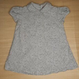 Red Beans Toddler Girls Blue Floral Short Sleeve Dress 2T